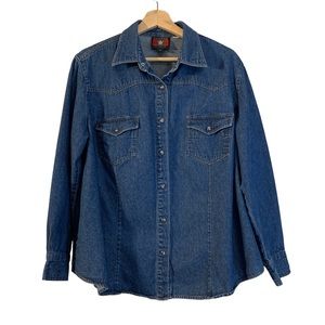 Five Star by Roper Long Sleeve Denim Button Down Women’s 2X Top